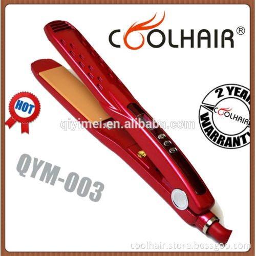 Pro cold plate ultrasonic infrared flat iron hair straightener